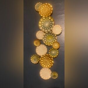Decorative Wall Art with Gold and Cream Accents